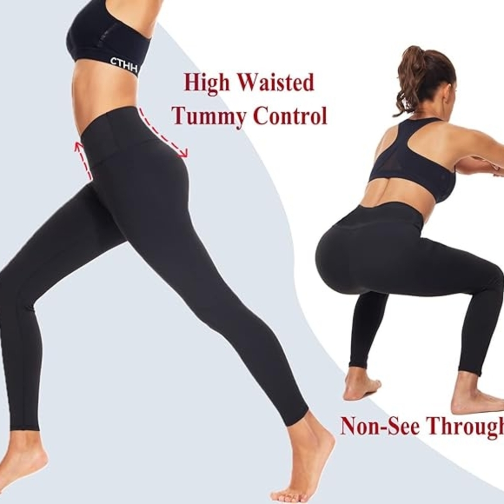 High Waisted Black Leggings S - M